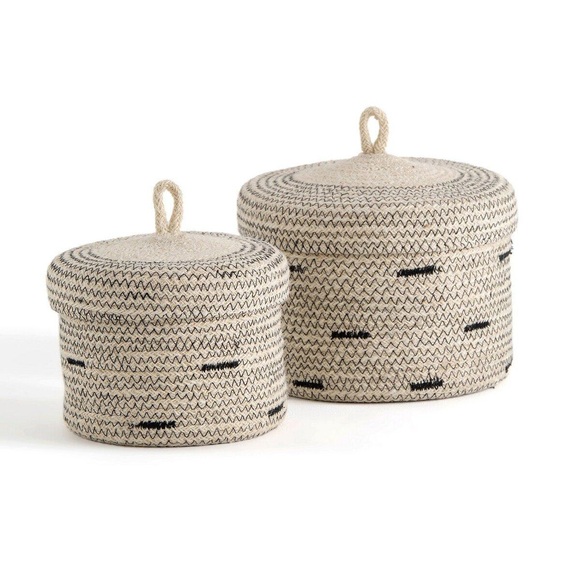 2er-set Runde Aufbewahrungsboxen Felicia Unisex Écru ONE SIZE