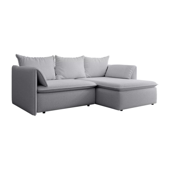 Vente-unique - Ecksofa mit Schlaffunktion - Ecke rechts - Strukturstoff - Grau - TEODORA, One Size