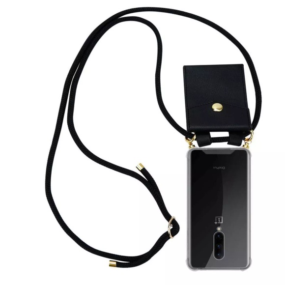 Handy Kette für OnePlus 7 PRO Silikon mit Gold Ringen