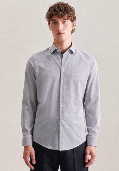 Business Hemd X-slim Fit Langarm Streifen Herren Dunkelblau 39