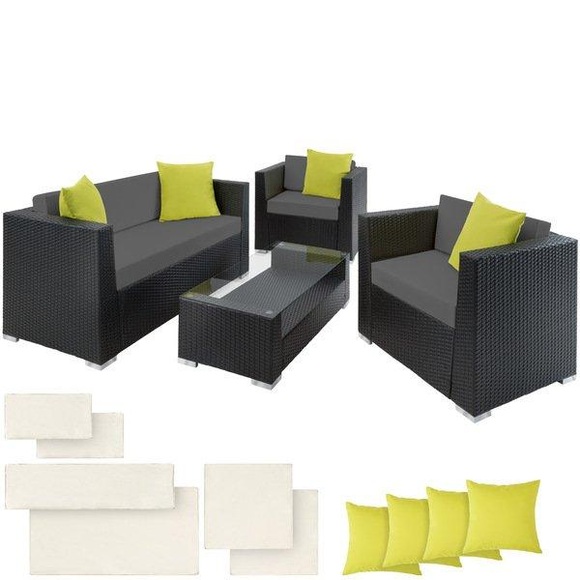Rattan Lounge mit Aluminiumgestell München inkl. Bezüge in 2 Farben Rattan Lounge mit Aluminiumgestell München inkl. Bezüge in 2 Farben
