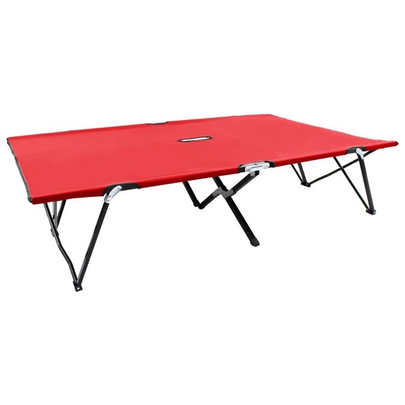 vidaXL Klappbare Sonnenliege für 2 Personen Rot Stahl