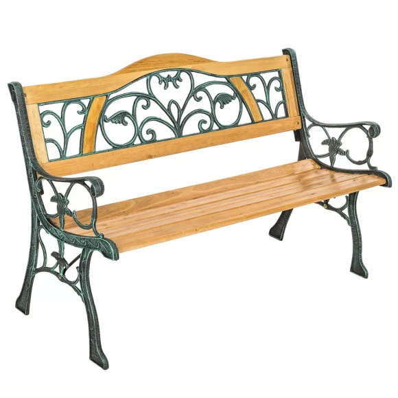 Gartenbank Kathi 2-Sitzer aus Holz und Gusseisen 124x60x83cm Gartenbank Kathi 2-Sitzer aus Holz und Gusseisen 124x60x83cm