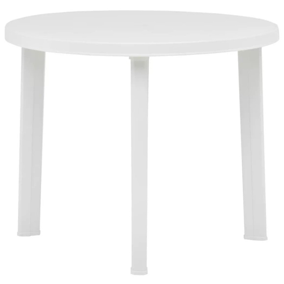 vidaXL Gartentisch Weiß 89 cm Kunststoff