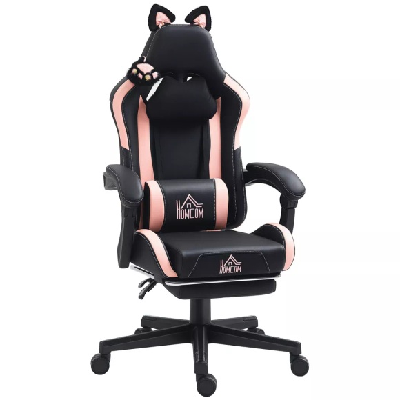 HOMCOM - Gaming Stuhl, One Size, Schwarz