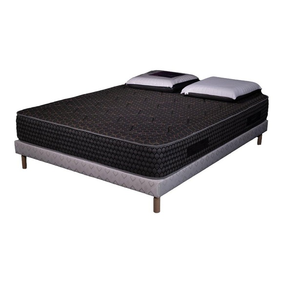 Set Cosmos Black | 140x190 | 2 Kissen Visco 60x60 | Memory | 28cm | Boxspring Polster Unisex Weiss 90X190CM