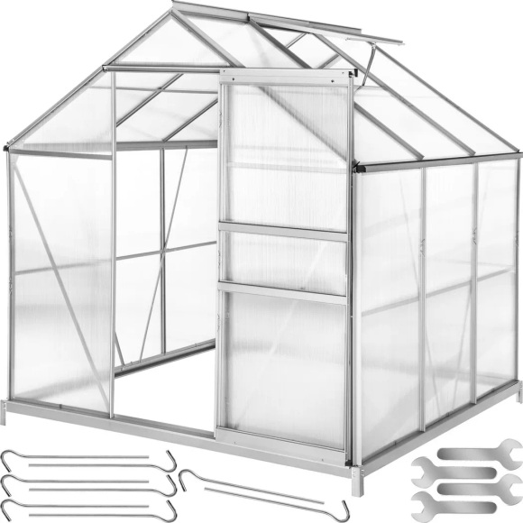 Gewächshaus Aus Aluminium Mit Fundament Unisex Transparent 130 cm