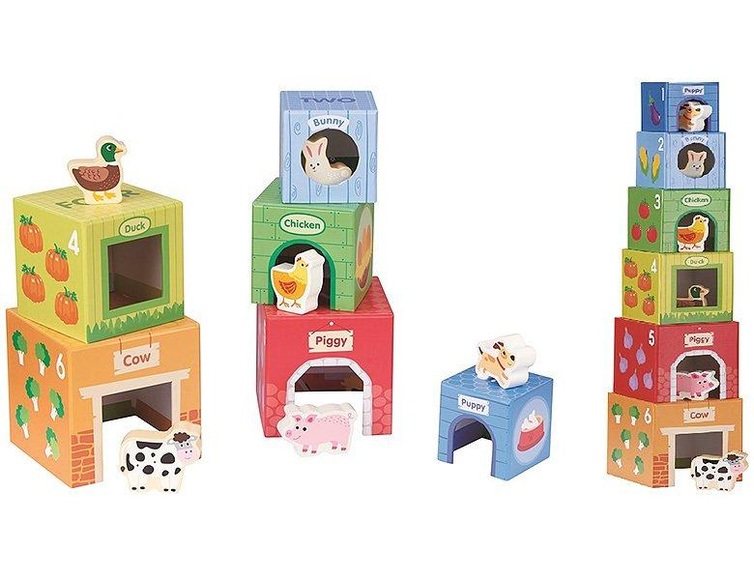Spielba Stapelturm mit Holztiere