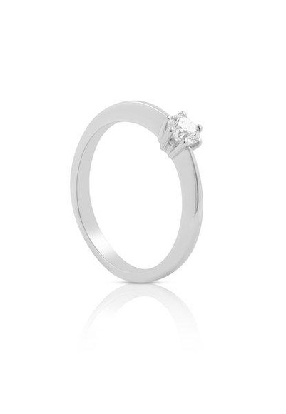 Solitaire Ring Diamant 0.25ct. Weissgold 750 Damen Silber 50