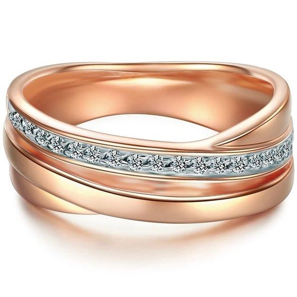 Damen Ring Damen Goldrosa 54