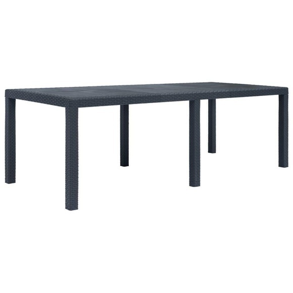 Gartentisch Anthrazit 220 x 90 x 72 cm Kunststoff Rattan-Optik