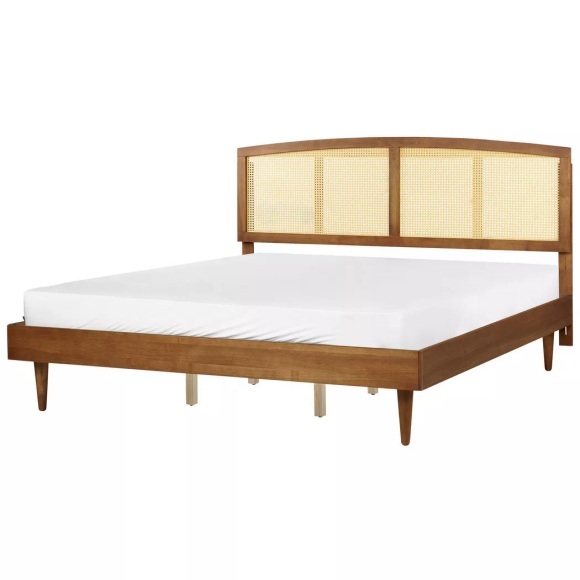 Bett mit Lattenrost aus Gummibaumholz Rustikal VARZY Bett mit Lattenrost aus Gummibaumholz Rustikal VARZY