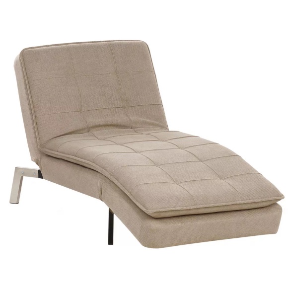 Beliani - Chaiselongue aus Polyester Modern LOIRET, One Size, Perle