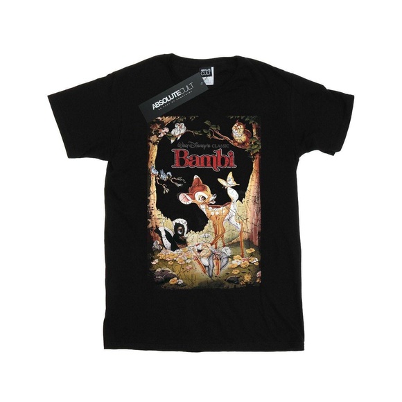 Bambi Retro Poster Tshirt Unisex Schwarz 128