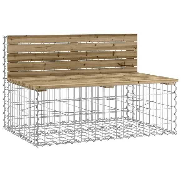 vidaXL Gartenbank aus Gabionen 103x70x65 cm Kiefernholz Imprägniert