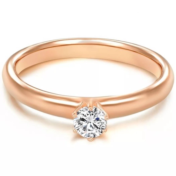 Damen Ring Damen Goldrosa 56