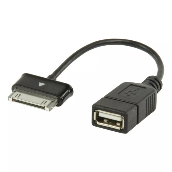 Synchronisations- und Ladekabel Samsung 30-Pin Stecker - USB A Buchse 0,20m Schwarz