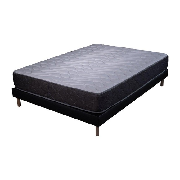Matratzen-set Luxe | 140x190 | Schaumstoff | 24 Cm | Gepolstertes Lattenrost In Unisex Schwarz / Schwarz 90X190CM