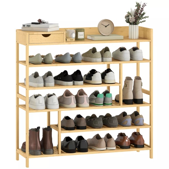HOMCOM - Schuhregal, One Size, Gelb