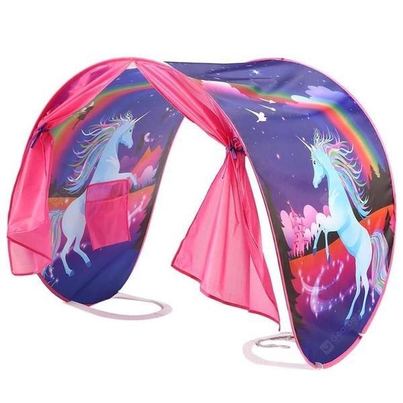 Zelt Fürs Bett - Unicorn Fantasy Unisex Blau Bedruckt 90x200 cm