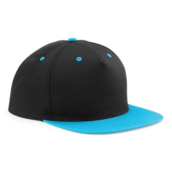 5 Panel Kontrast Snapback Kappe Herren Schwarz ONE SIZE