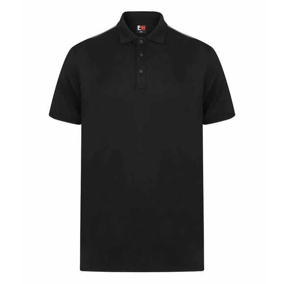 Erwachsene Kontrast Panel Pique Polo Shirt Damen Schwarz XS