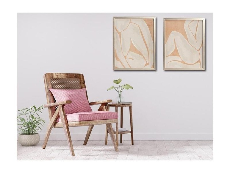 Acrylgemälde gerahmt 2erSet Holz Naturfarben DEITE Acrylgemälde gerahmt 2erSet Holz Naturfarben DEITE