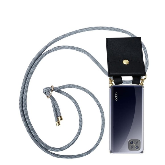 Handy Kette für Oppo A92s Silikon mit Gold Ringen