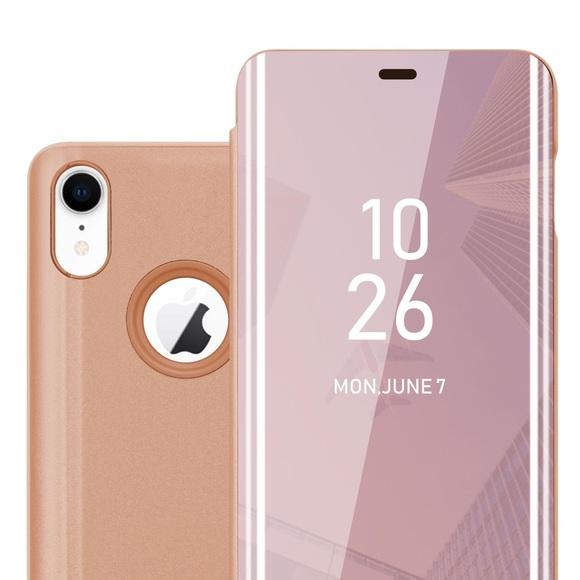 Hülle für Apple iPhone XR Spiegel Standfunktion 360 Grad Schutz