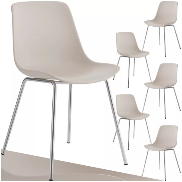 Tectake - Kunststoffstühle Mave, ergonomisch, 120 kg, 6 Stück