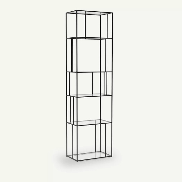 Bücherregal aus Metall und Glas Parallel