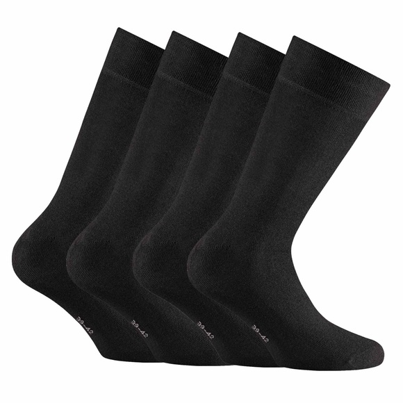 Socken, 4er Pack Unisex Schwarz 35-38