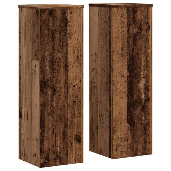 vidaXL Pflanzenständer 2 Stk. Altholz-Optik 25x25x80 cm Holzwerkstoff