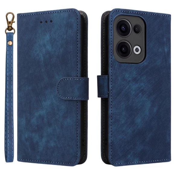 Cover-Discount - OPPO Reno13 Ledertasche mit RFID Blocker, Blau