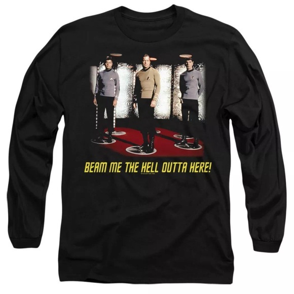 Star Trek - Beam Me Out TShirt, für Damen, Schwarz, Größe L