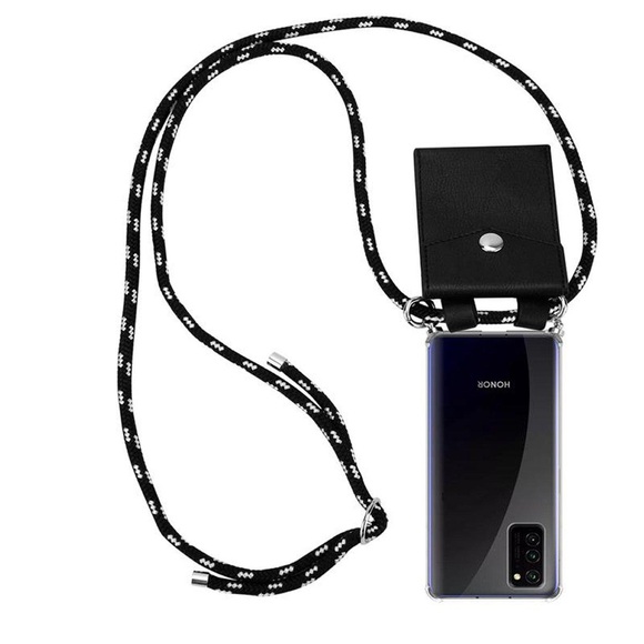 Handy Kette für Honor View 30 Silikon mit Silbernen Ringen