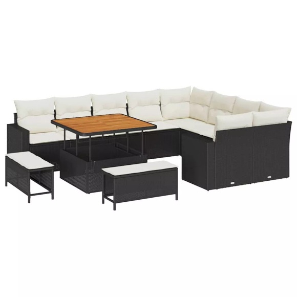 VidaXL - Garten-sofa poly-rattan, One Size, Schwarz