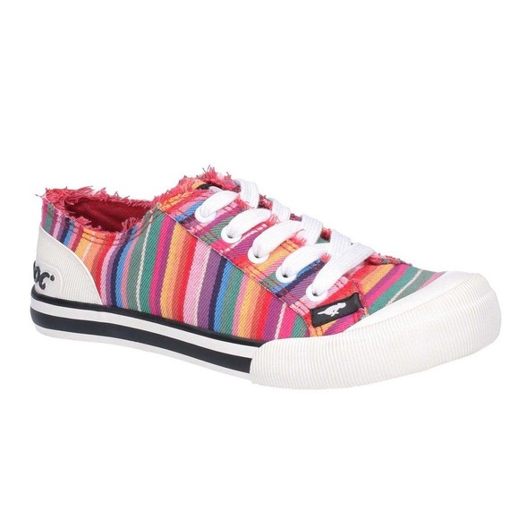 Stoffsneaker Jazzin Eden Gestreift, Zum Schnüren Damen Rot Bunt 39