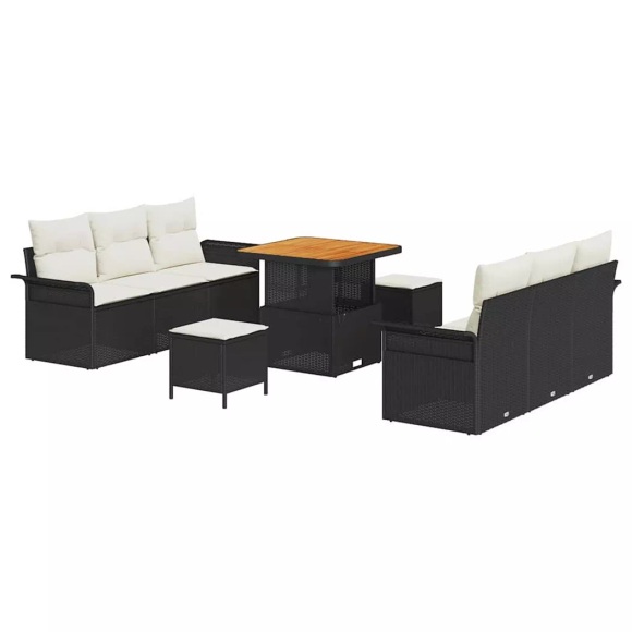 VidaXL - Garten-sofa poly-rattan, One Size, Schwarz