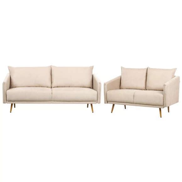 Wohnzimmer Set aus Samtstoff Glamourös MAURA Wohnzimmer Set aus Samtstoff Glamourös MAURA