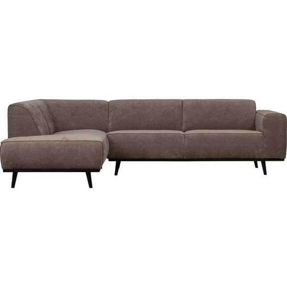 Ecksofa Statement links Ribcord flach taupe
