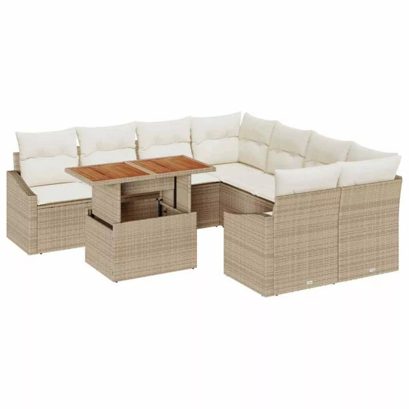 VidaXL - Garten-sofa-set poly-rattan, One Size, Beige