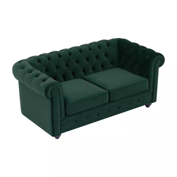Sofa 2-sitzer - Samt - Grün - Chesterfield Unisex Grün ONE SIZE