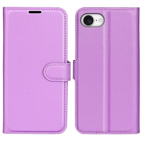 Cover-Discount - iPhone 16e Leder Etui Hülle, Violett