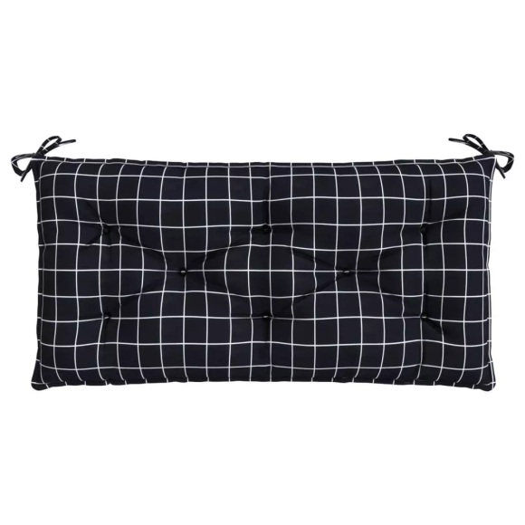 vidaXL Gartenbank-Auflage Schwarz Karomuster 110x50x7 cm Stoff