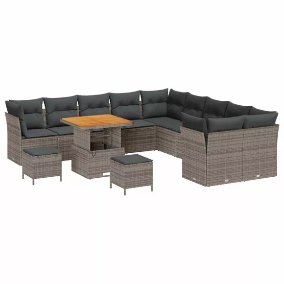 VidaXL - Garten-sofa poly-rattan, One Size, Grau