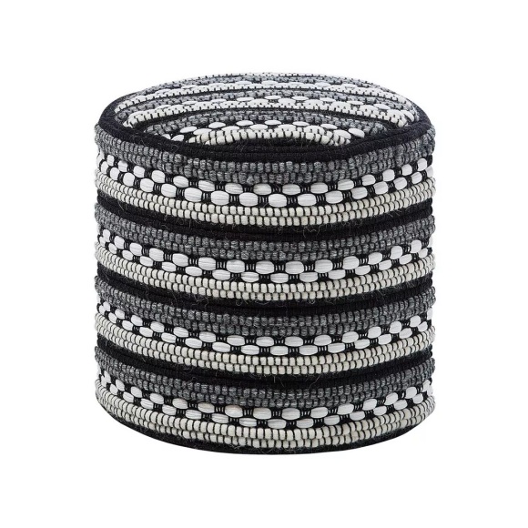 Beliani Pouf schwarz-weiss 41 x 41 cm GUNTUR
