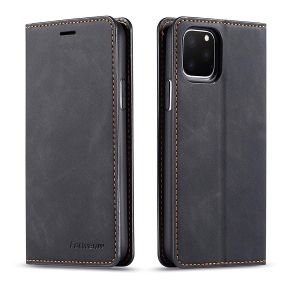 iPhone 11 Pro Max - Vintage Flip Case in Wildleder Optik