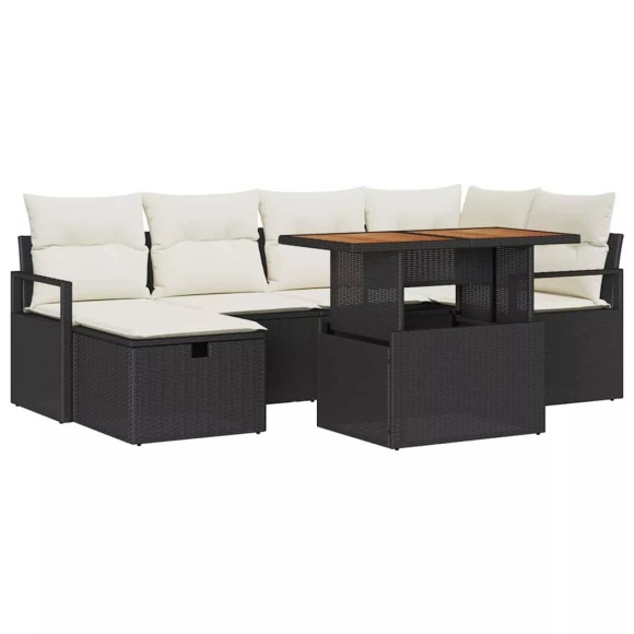 VidaXL - Garten-sofa-set poly-rattan, One Size, Schwarz