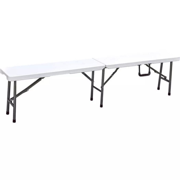 GARDEN PLEASURE Gartenbank »MUFARO«, Stahl/Kunststoff, klappbar, 180x25x43 cm, weiss